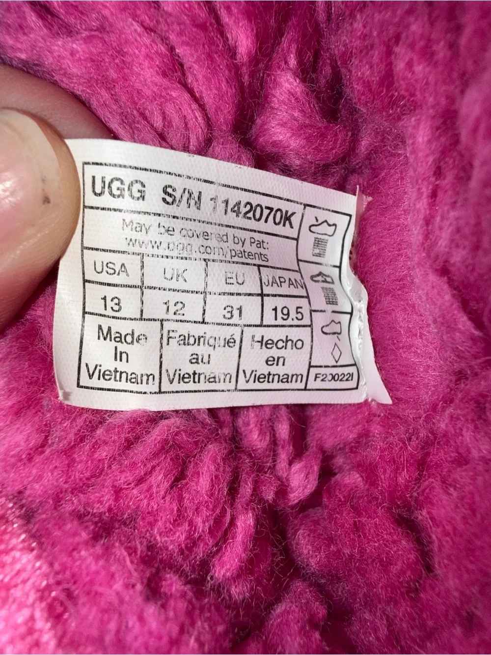 NWOT UGG Classic Mini I| Velvet boots girl's hot pink winter pull on boots Sz 13